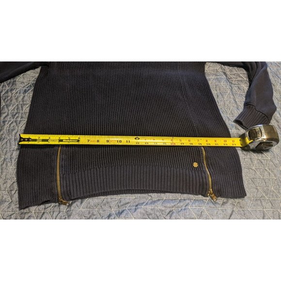 LRL LAUREN JEANS Co Blue Sweater with gold hardware zips size 1X - Picture 7 of 11
